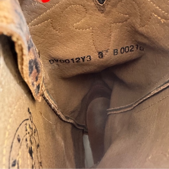 Lucchese Leopard Suede Leather Cowgirl Boots Size 8 - Picture 6 of 7